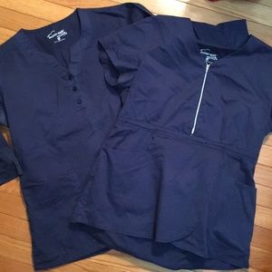 2 UA Butter Soft Stretch Scrub Tops